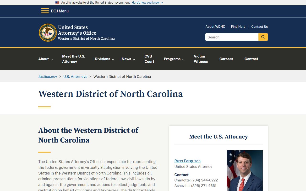 Union County released inmates federal prosecution context at the U.S. Attorney Western District office